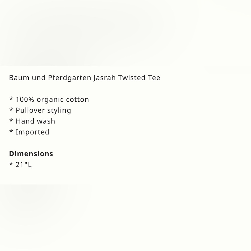 NWT Anthropologie Baum und Pferdgarten Jasrah Twisted Tee - Picture 5 of 6